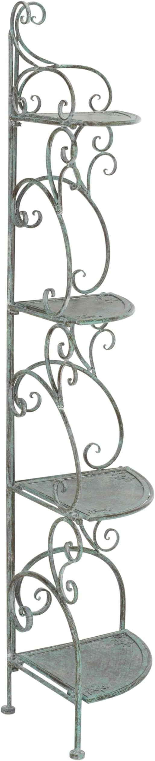 SAFAVIEH Outdoor Collection Turuca Antique Dark Green Wrought Iron 4-Tier - Image 7