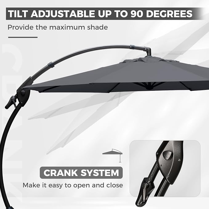 Grand patio 12FT Sunbrella Round Cantilever Umbrella - Image 5
