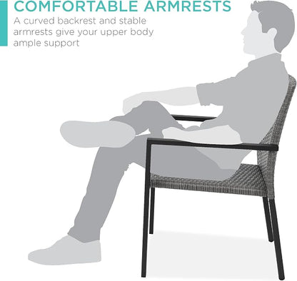 Best Choice Products Set of 2 Stackable Outdoor Wicker Dining Chairs - Image 6