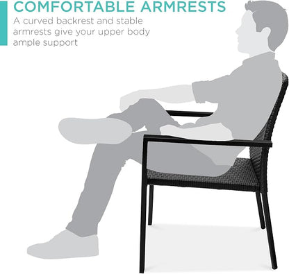 Best Choice Products Set of 2 Stackable Outdoor Wicker Dining Chairs - Image 5