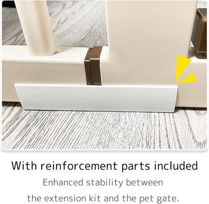 Lumizone Extra Tall Cat Gate Extension Kit 61.02" High Pressure Mounted 8.27" Extra Wide 1.37" Gap No Drilling Tall Pet Gate for Dogs (Cream, 8.27" W)