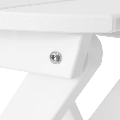 Costaelm Paradise HDPE Outdoor 24.5 Inch Round Portable Folding Patio Dining Table, White