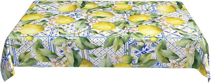 Worltoldb Lemon Tablecloths Polyester Table Cloth for Kitchen Dinning Table Washable Table Cover for Parties Wedding Picnic