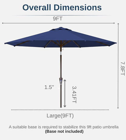 9FT Auto-Tilt Patio Umbrella|Outdoor Market Table Umbrella - Image 7