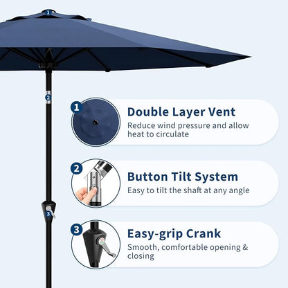 GarveeLife 9FT Umbrella Outdoor Patio, Table Umbrella - Image 3