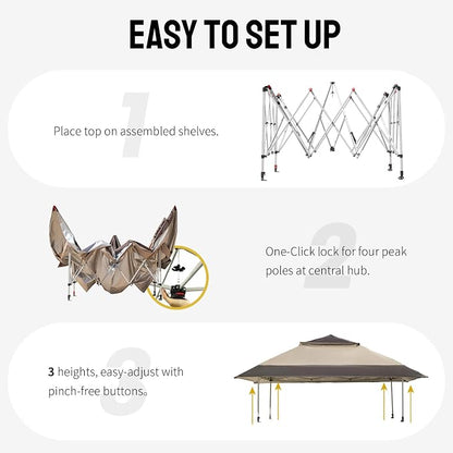 CROWN SHADES 11x11 Pop Up Gazebo, Outdoor Canopy Tent, One Push Instant Gazebo - Image 5