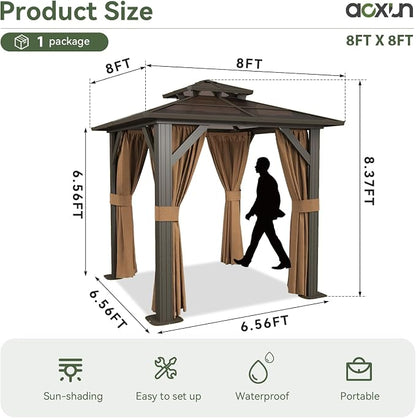 Aoxun 8'x8' Hardtop Gazebo - Image 4