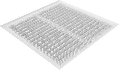 Square Ventilation Grille / 10" x 10" Inch Inside Measurement/White Metal Air Vent Louver - Inside/Outside use / 11.6" x 11.6" Inch Outer Measurement