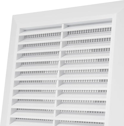 White 4" Inch Ventilation Grille - Inside/Outside use - (Flange 3.9"Ø/Cover 6.7"x6.7") - Air Vent Louver - Exhaust Hood - Available 3 Sizes / 4 Colors, White