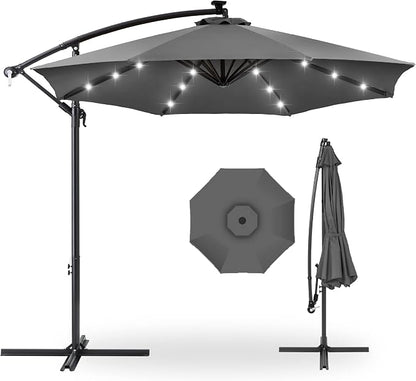 Best Choice Products 10ft Solar LED Offset Cantilever Hanging Market Patio by Unknown