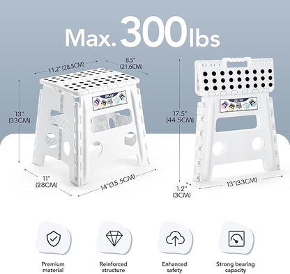 Delxo Folding Step Stool 13 Inch, 300 Lbs Step Stool - Image 2