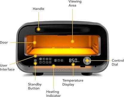 Ooni Volt 2 Electric Indoor Pizza Oven - Versatile Countertop Electric Toaster Oven, Cook 12 Inch Pizzas and More