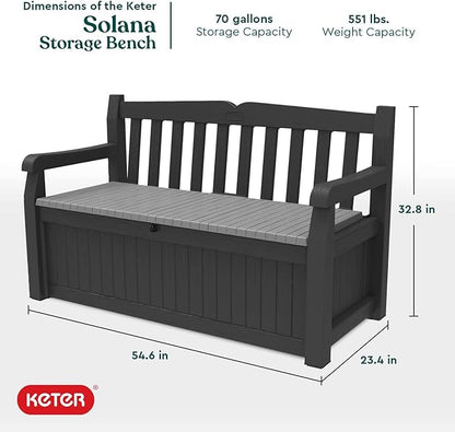 Keter Solana 70 Gal Outdoor Storage Bench - Image 3
