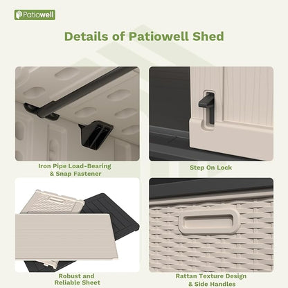 Patiowell 26 cu.ft Resin Outdoor Storage Cabinet, Waterproof, - Image 5