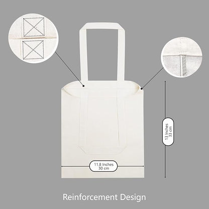 TOPDesign 10-Pack Economical 11.8"x13" Cotton Tote Bags, Lightweight Small Reusable Grocery Shopping Cloth Bags, Suitable for DIY, Advertising, Promotion, Gift, Activity