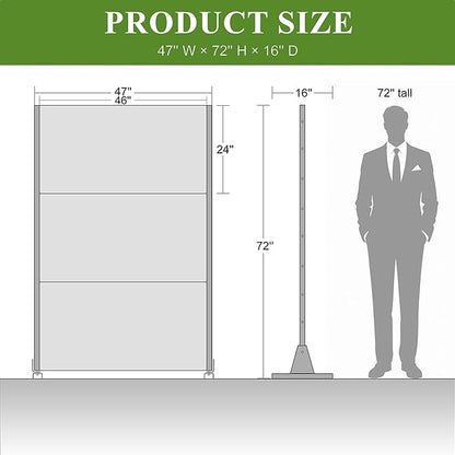 Casaphoria Metal Privacy Screen Outdoor, 72" H x 47" W Freestanding Decorative Privacy Screen for Patio Deck Balcony Garden with Stable Base, Light Green-Star