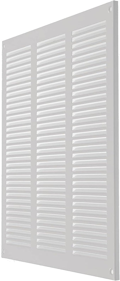 Repa Market 12x12 Inch Air Vent Cover/White Galvanized Steel Louvered Grill Cover with Mesh Screen/Wall or Ceiling Vent/Durable Flush Mount HVAC Register for Indoor and Outdoor Ventilation
