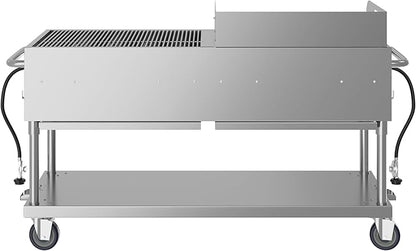 60 in. 8-Burner Commercial Outdoor Propane Gas Grill with 30 in. Griddle in Stainless-Steel, ETL Listed (CGKIT6-G30)