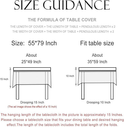 patdrea Designer Vintage Linen Rectangle Tablecloth,French Floral Tablecloths,Wrinkle Free Table Cloth,Decorative Table Cover Cloth for Kitchen,Dining,Tea Party,Home,Christmas,55"*79"