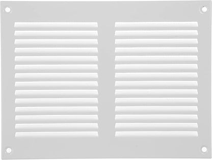Repa Market 8x6 Inch Air Vent Cover/White Galvanized Steel Louvered Grill Cover with Mesh Screen/Wall or Ceiling Vent/Durable Flush Mount HVAC Register for Indoor and Outdoor Ventilation