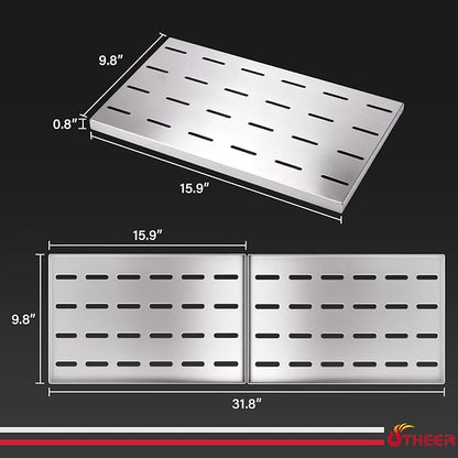 Utheer 2-Pack Griddle Warming Rack for Blackstone 36" Griddles, Stainless Steel Flat Top Grill Accessories | Reversible Rack Adds Prep Space, Foldable Clip-On Design Expands Cooking & Holding Area