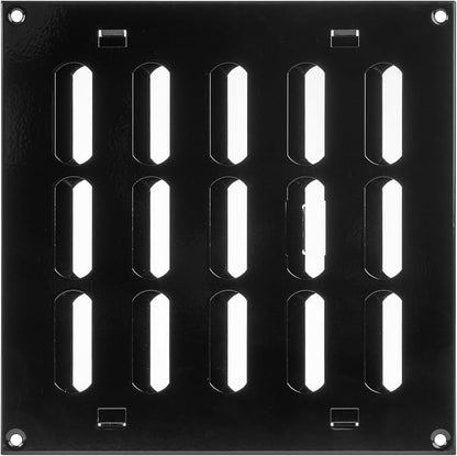Vent Systems 8" x 8" Inch (Outer Dimensions) Metal Air Vent Grille - Black Adjustable Register Vent Cover - Open/Close Air Supply Intake Wall Vent - Heating/Cooling Ceiling Grille for House, Garage