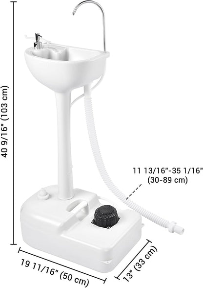 Yescom 17L Portable Sink Hand Wash Station with Pump & 24L Water Tank, Hand Washing Station for RV Travel Outdoor Camping Food Booth