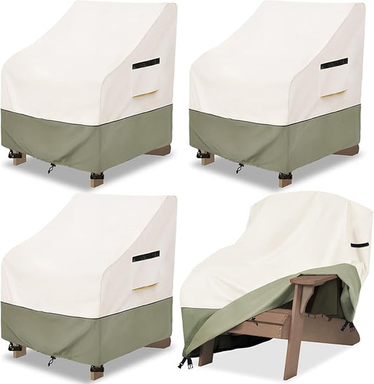 Outdoor Chair Covers 4 Pack 32 W x 35 D x 36 H inches,600D Heavy Duty Waterproof Adirondack Chair Cover,Outdoor Furniture Covers for Lawn/Garden Chiar