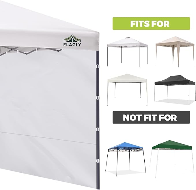 Instant 3pcs Canopy Sidewalls for 12x12 Pop Up Canopy Tent, 300D Waterproof Material for Outdoor Events, Vendor Booths, and Privacy (Sidewalls Only, Canopy Not Included)(White, 12x12ft-3pcs)