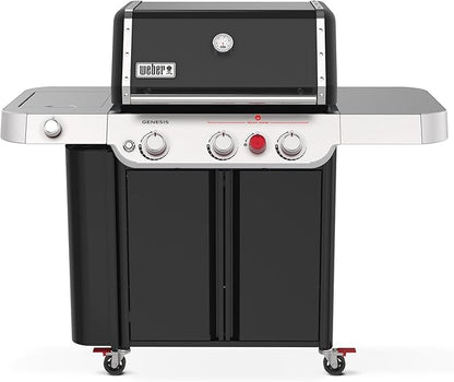 Weber Genesis E-335 Liquid Propane Gas Grill for Outdoor Cooking, 3 Burners and 1 Side Burner, Black