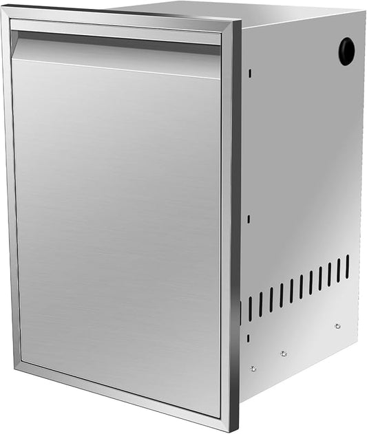 Outdoor Kitchen Drawers, Flush Mount Triple Access BBQ Drawers With Stainless Steel Handle, BBQ Island For BBQ Island Patio Grill Station,Trash Drawer