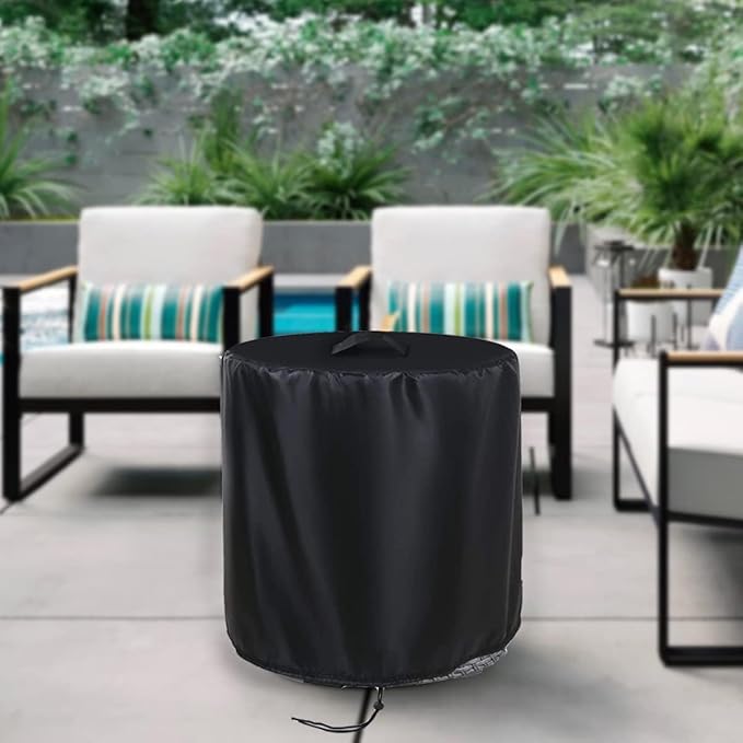 POMER Fire Pit Cover,30inch Round Fire Pit Cover for BALI OUTDOORS Gas Firepit Table Waterproof Propane Gas Fire Pit Column Cover - 30" D x 25" H