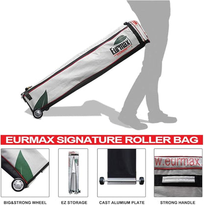 Eurmax USA 10'x15' Pop-up Canopy Tent Commercial Instant Canopies with 4 Removable Zipper End Side Walls and Roller Bag, Bonus 4 SandBags(Yellow)