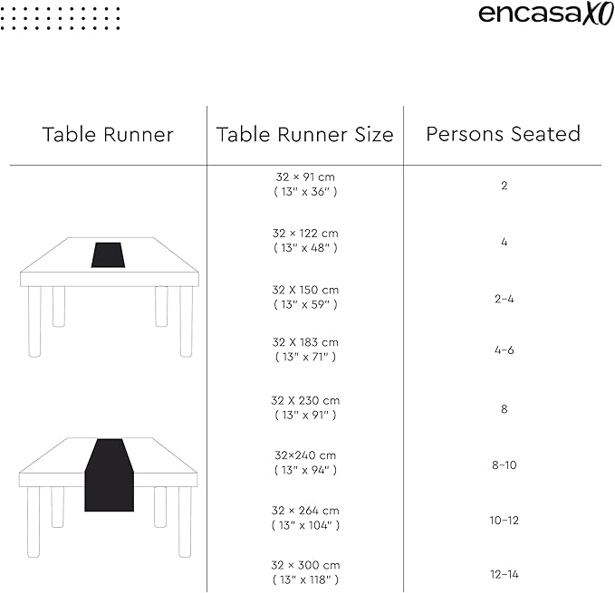 Encasa XO Table Runner 13"x104" Long | Cotton Canvas Fabric | Powder Pink Solid Color | Machine Washable & Durable