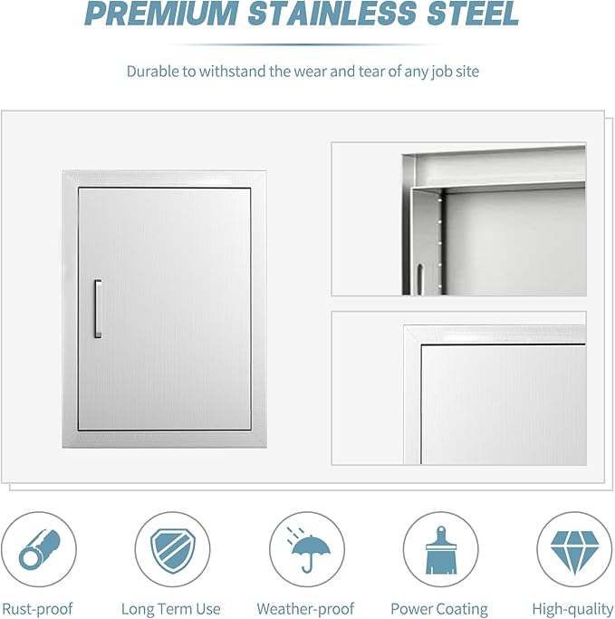 Outdoor Kitchen Door, 20 "W27 H Outdoor Kitchen Access Door, Stainless Steel Barbecue Single Door, Can Be Used for Outdoor Kitchen Island Or Outdoor Kitchen.