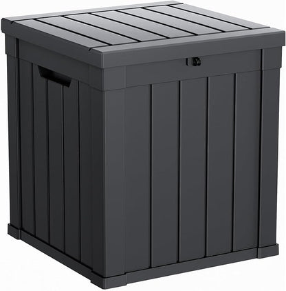 50 Gallon Outdoor Storage Box – Resin Deck Box with Lockable Lid, Waterproof Patio Furniture Storage for Tools, Garden & Yard Organization