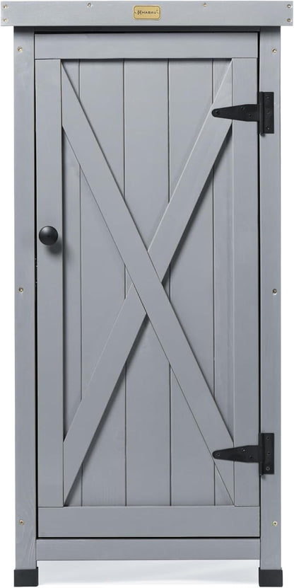 HABAU Outdoor Storage Cabinet for Patio, Garden Potting Bench Table - Image 4