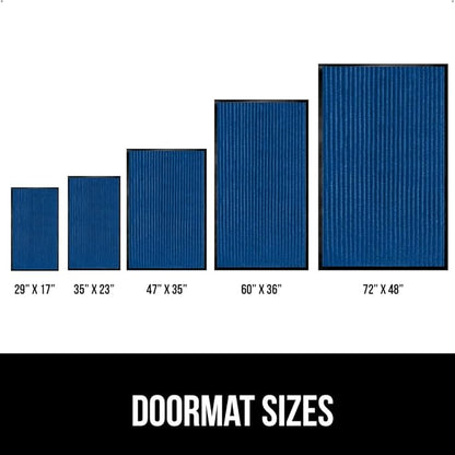 GORILLA GRIP Waterproof Traffic Guard Door Mat, 2 Pack Heavy Duty Entryway Mats, Strong Rubber Back Commercial Utility Rugs for Office Hallway, Garage Floor and Home, Low Profile Carpet, 29x17, Blue