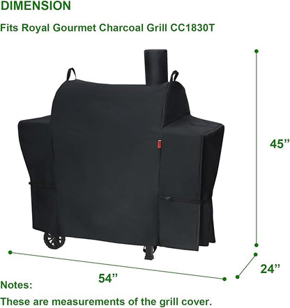 Outdoor Grill Cover for Royal Gourmet CC1830T 30" Barrel Charcoal Grill, Cover Geny Waterproof 600D Heavy Duty BBQ Grill Cover, Barbecue Grill Covers Fit Royal Gourmet CC Series Grills.