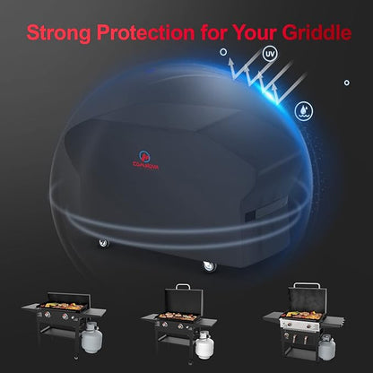 Comnova Griddle Cover for Blackstone 28 Inch With Hood - 600D Heavy Duty Waterproof Flat Top Grill Cover for Pro Series, BBQ Cover for Models 1883, 1924 and More