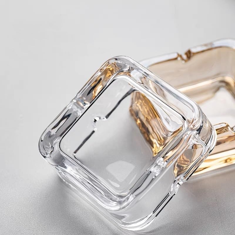 Square Cigar Ashtray, Classic Clear Crystal Glass Cigarette Ashtray Holder - Image 4