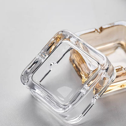 Square Cigar Ashtray, Classic Clear Crystal Glass Cigarette Ashtray Holder - Image 4