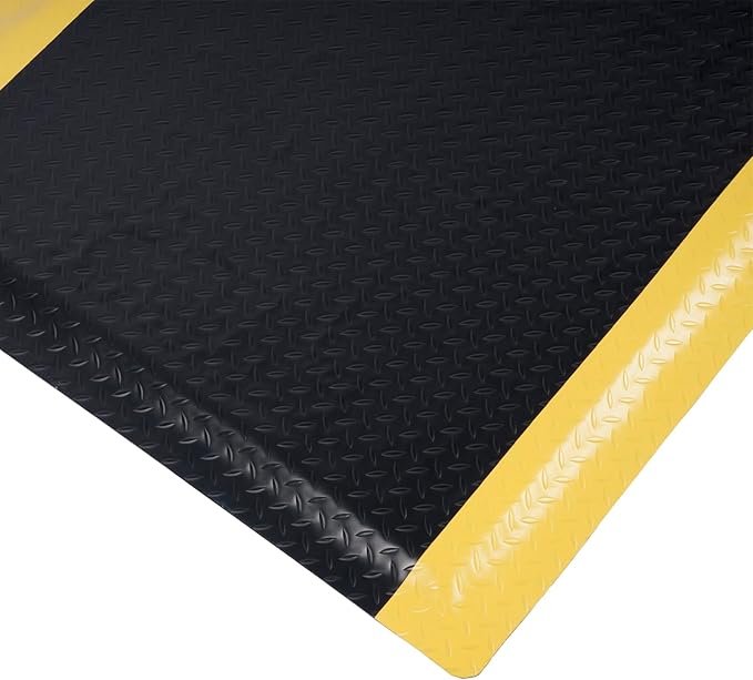 Nisorpa Anti Fatigue Mats Industrial 2' x 7' Ergonomic Standing Mat 15/16" Extra Thick Kitchen Rugs for Standing Heavy Duty Commercial Diamond Plate - Safety Support for Leg & Back Pain