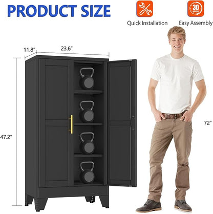 GAIOUS 47.2'' Tall Metal Garage Storage Cabinet, File Cabinet - Image 2