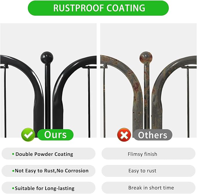 Garden Fence with Gate Metal Fencing Outdoor for Yard, 32in x28ft 12 Panels Outdoor Dog Fence Temporary Fence for Dogs Outside, Rustproof Garden Fencing Flower Bed Edging for Patio
