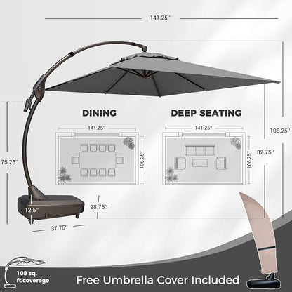 Grand patio 9x12 FT Large Cantilever Umbrella - Image 2