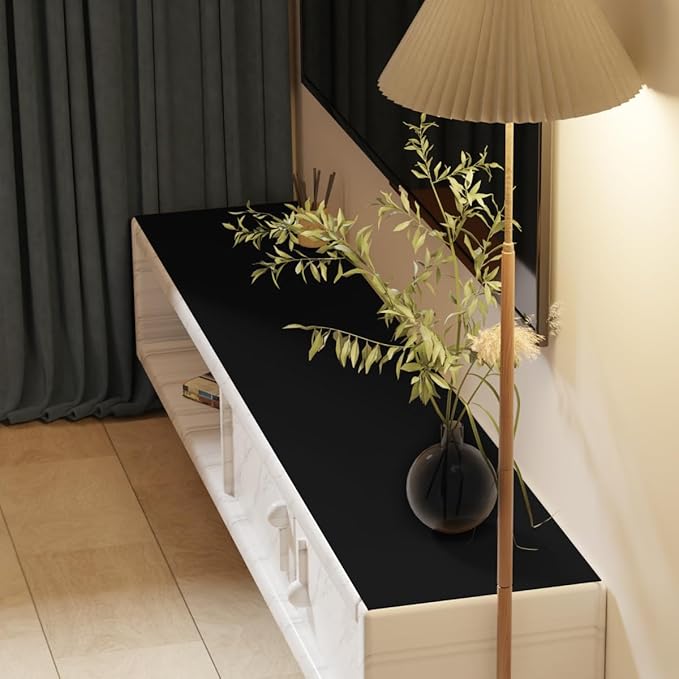 Top Dresser Protector - 20x84 Inch Waterproof Easy to Clean Can Conceal Flaws Protector The Table Top from Scratches Used for Coffee Table Dresser(Black+Black 20x84)