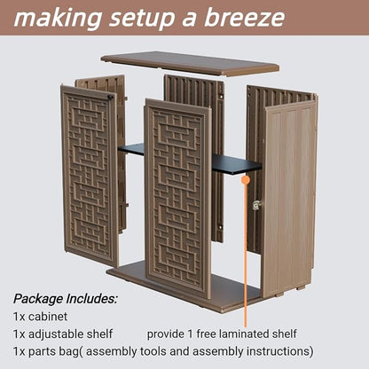 ZZM HDPE Outdoor Storage Shed, Outdoor Plastic Storage Cabinet, Horizontal - Image 7