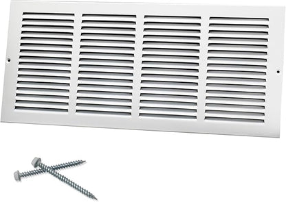 20"W x 8"H [Duct Opening Size] Steel Return Air Grille, Air Return Vent Cover for Ceiling and Sidewall - HVAC Air Vent Covers - [Outer Dimensions: 21.75"W x 9.75"H]