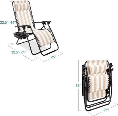 Best Choice Products Set of 2 Adjustable Steel Mesh Zero Gravity Lounge Chair - Image 3